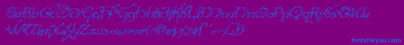 Hollyjingleital Font – Blue Fonts on Purple Background