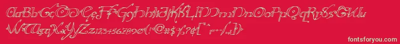 Hollyjingleital Font – Green Fonts on Red Background