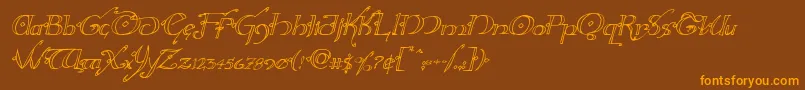 Hollyjingleital-Schriftart – Orangefarbene Schriften auf braunem Hintergrund