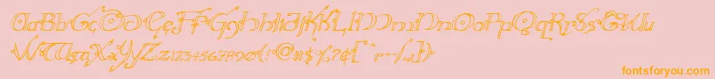 Hollyjingleital-Schriftart – Orangefarbene Schriften auf rosa Hintergrund