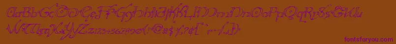 Hollyjingleital Font – Purple Fonts on Brown Background