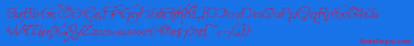 Hollyjingleital-Schriftart – Rote Schriften auf blauem Hintergrund