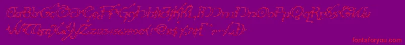 Hollyjingleital Font – Red Fonts on Purple Background