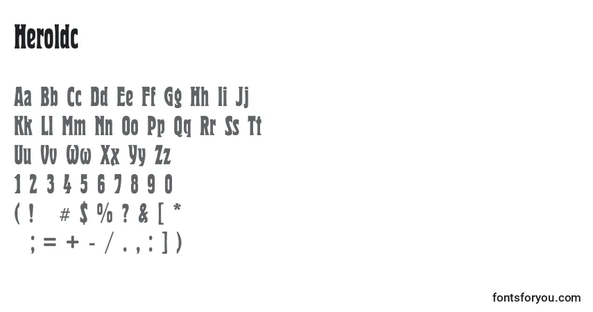 Schriftart Heroldc – Alphabet, Zahlen, spezielle Symbole