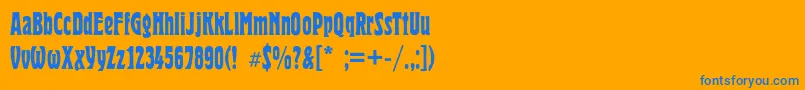 フォントHeroldc – オレンジの背景に青い文字