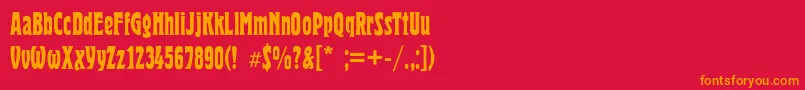 Heroldc Font – Orange Fonts on Red Background