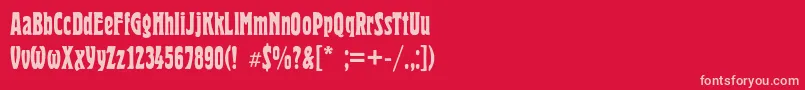 Heroldc Font – Pink Fonts on Red Background