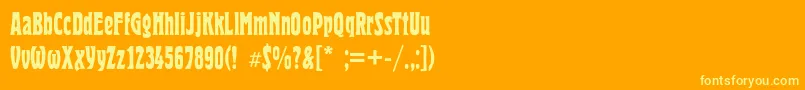 Heroldc Font – Yellow Fonts on Orange Background