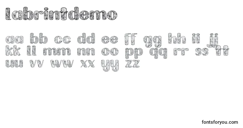 Labrintdemo Font – alphabet, numbers, special characters