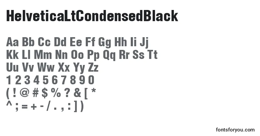Police HelveticaLtCondensedBlack - Alphabet, Chiffres, Caractères Spéciaux