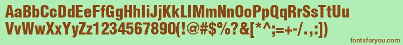 HelveticaLtCondensedBlack Font – Brown Fonts on Green Background