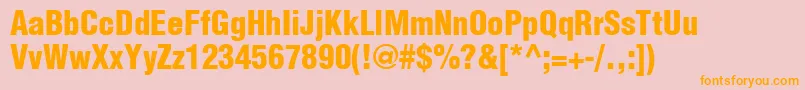 HelveticaLtCondensedBlack Font – Orange Fonts on Pink Background