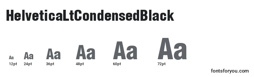 Größen der Schriftart HelveticaLtCondensedBlack