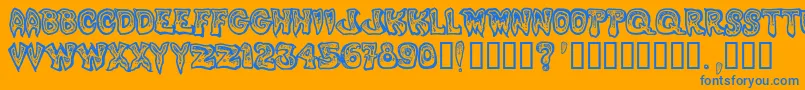 Phlegm1 Font – Blue Fonts on Orange Background