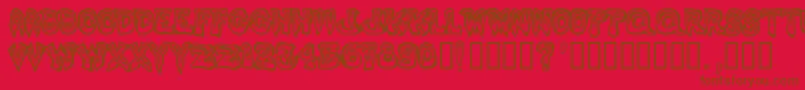 Phlegm1-Schriftart – Braune Schriften auf rotem Hintergrund