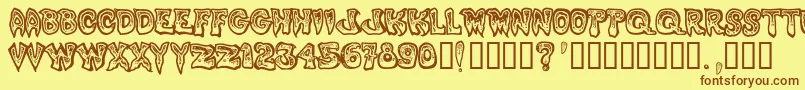 Phlegm1 Font – Brown Fonts on Yellow Background