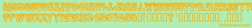 Phlegm1-Schriftart – Orangefarbene Schriften auf grünem Hintergrund