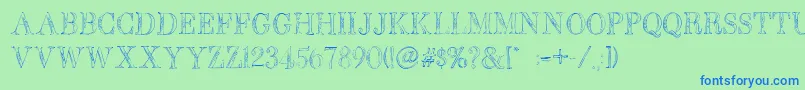 BbPetieBoyLight Font – Blue Fonts on Green Background