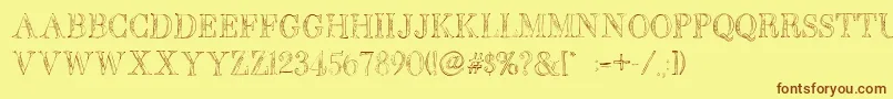 BbPetieBoyLight Font – Brown Fonts on Yellow Background