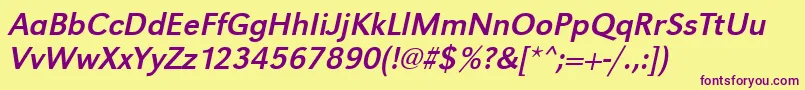 UrwgrotesktOblique Font – Purple Fonts on Yellow Background