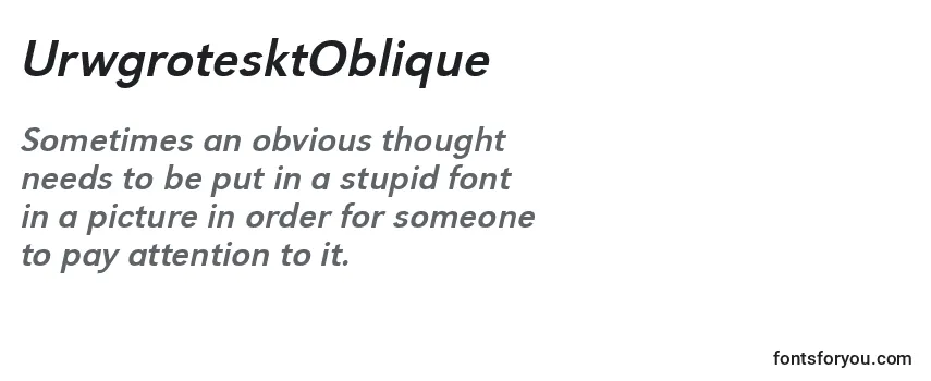 UrwgrotesktOblique Font