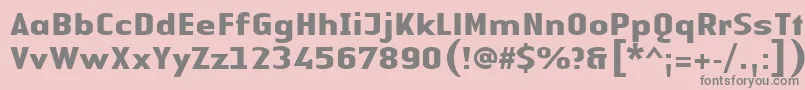 Fonte LinotypeAuthenticSansBold – fontes cinzas em um fundo rosa