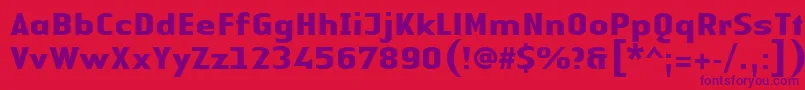 Czcionka LinotypeAuthenticSansBold – fioletowe czcionki na czerwonym tle