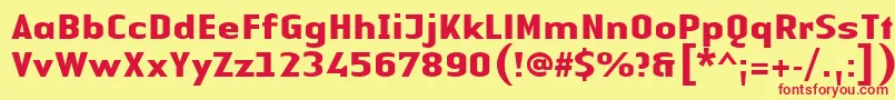 LinotypeAuthenticSansBold Font – Red Fonts on Yellow Background