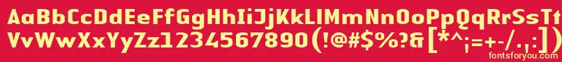 LinotypeAuthenticSansBold Font – Yellow Fonts on Red Background