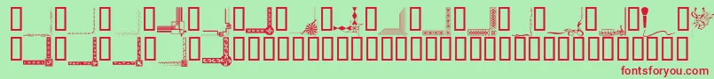 Bordc1-Schriftart – Rote Schriften auf grünem Hintergrund