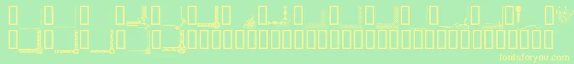 Bordc1-Schriftart – Gelbe Schriften auf grünem Hintergrund