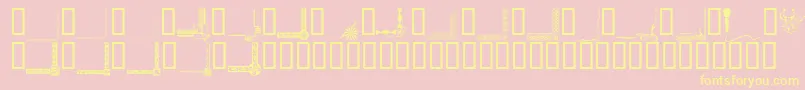Bordc1-Schriftart – Gelbe Schriften auf rosa Hintergrund