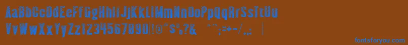 AlmonteWoodgrain Font – Blue Fonts on Brown Background