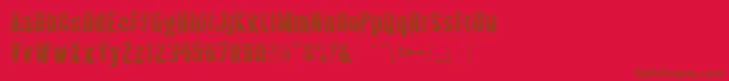Więcej informacji o czcionce AlmonteWoodgrain Czcionka AlmonteWoodgrain – brązowe czcionki na czerwonym tle
