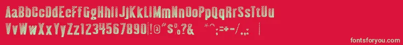 AlmonteWoodgrain Font – Green Fonts on Red Background