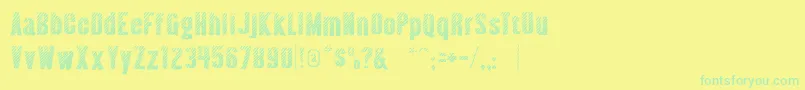 AlmonteWoodgrain Font – Green Fonts on Yellow Background