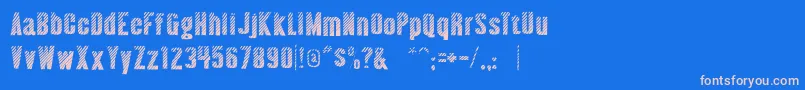 AlmonteWoodgrain Font – Pink Fonts on Blue Background