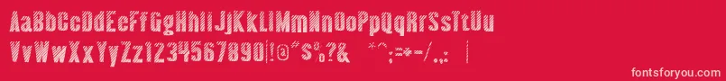AlmonteWoodgrain Font – Pink Fonts on Red Background