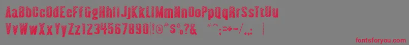AlmonteWoodgrain-Schriftart – Rote Schriften auf grauem Hintergrund