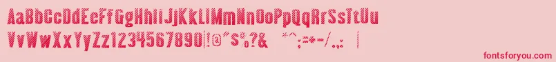 AlmonteWoodgrain Font – Red Fonts on Pink Background
