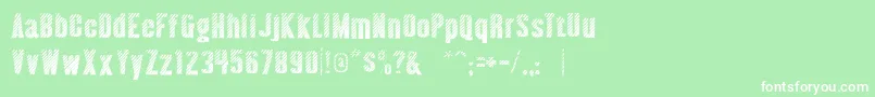 フォントAlmonteWoodgrain – 緑の背景に白い文字