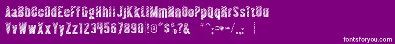 AlmonteWoodgrain-fontti – valkoiset fontit violetilla taustalla