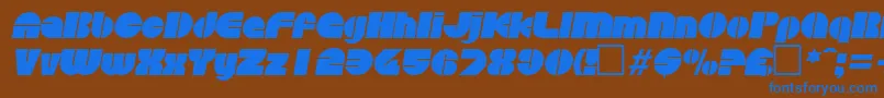 Czcionka DiscoItalic – niebieskie czcionki na brązowym tle