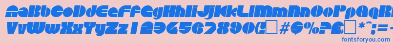 フォントDiscoItalic – ピンクの背景に青い文字