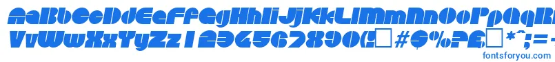 フォントDiscoItalic – 白い背景に青い文字