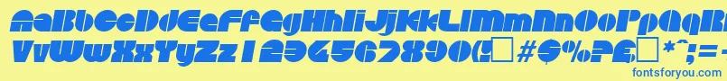 DiscoItalic Font – Blue Fonts on Yellow Background