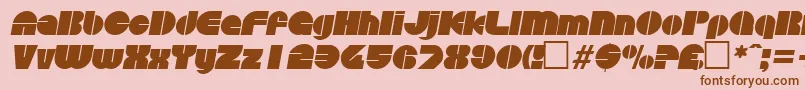 DiscoItalic Font – Brown Fonts on Pink Background