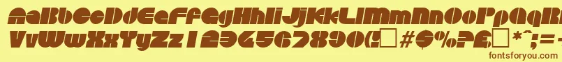 DiscoItalic Font – Brown Fonts on Yellow Background