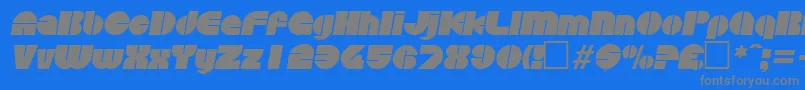 フォントDiscoItalic – 青い背景に灰色の文字