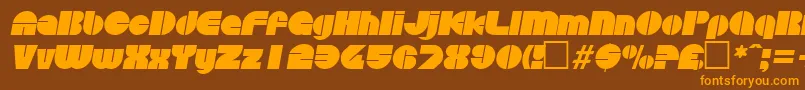 DiscoItalic-fontti – oranssit fontit ruskealla taustalla